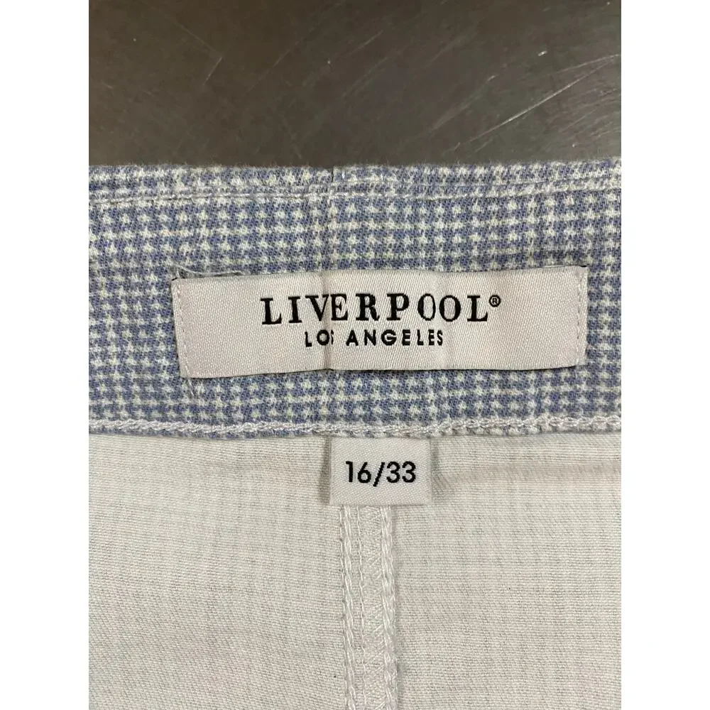 NWT Stitch Fix Liverpool Recycled Cotton Blue Houndstooth Pencil Skirt 16